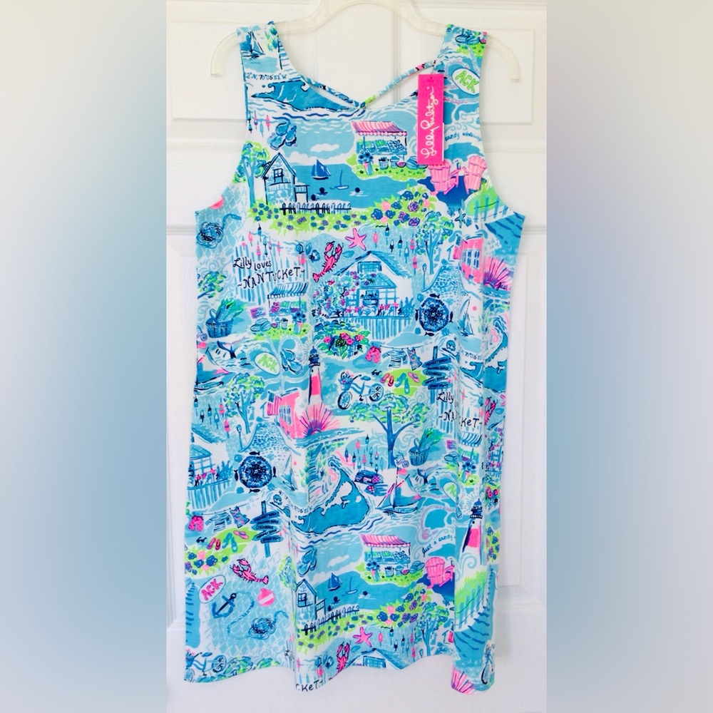 Lilly Pulitzer Kristen Swing Dress-Lilly Loves Nantucket-Whisper Blue-NEW - Picture 2 of 11